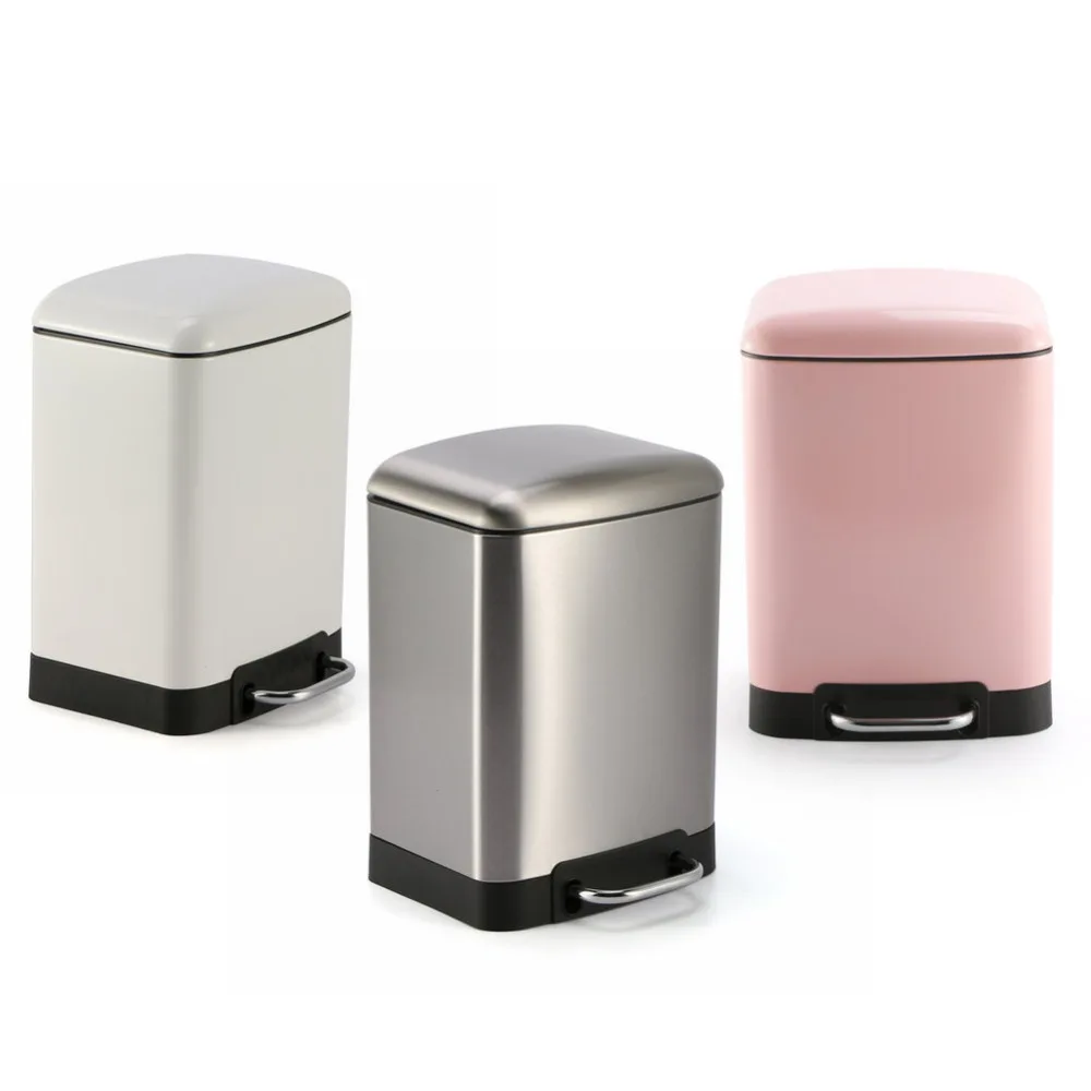 

12L Stainless Steel Fingerproof Step Pedal Trash Can Waste Basket Dust Bin Garbage Can Recycle Bin Silent Lid Toilet Kitchen
