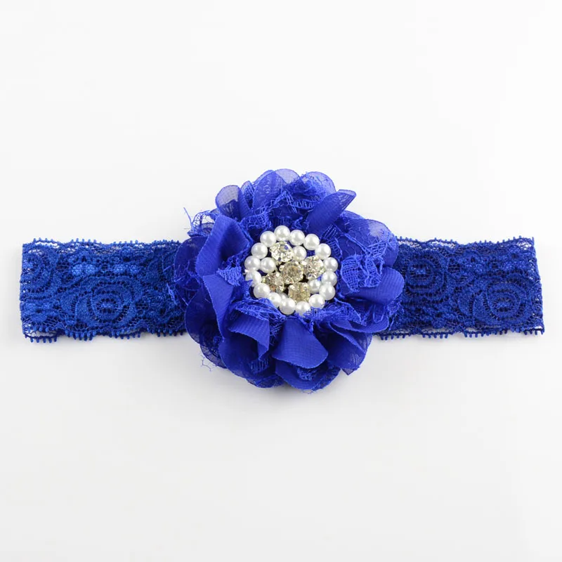Женская Кружевная повязка на голову с большими шифоновыми цветами и