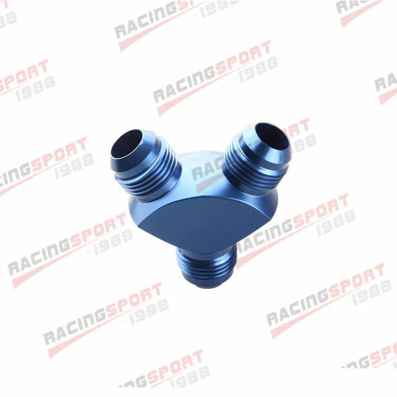 

AN-10 AN10 To 2x AN10 AN-10 Aluminum Y-Block Adapter Fittings Adaptor Blue