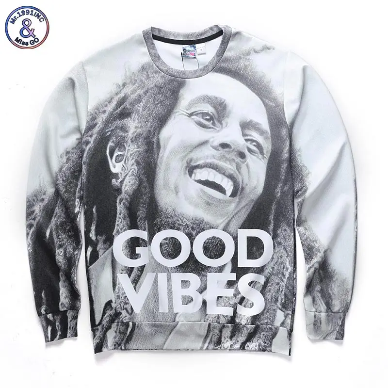 2017 Mr.1991INC Новая мода Для мужчин/wo мужчин печати Боб Марли GOOG VIBES на осень зиму