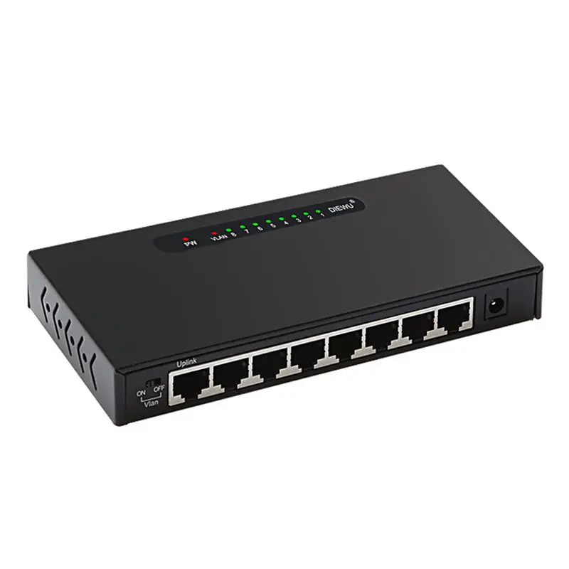 Diewu 8 портов гигабитный Ethernet сетевой коммутатор 10/100/1000 Мбит/с концентратор