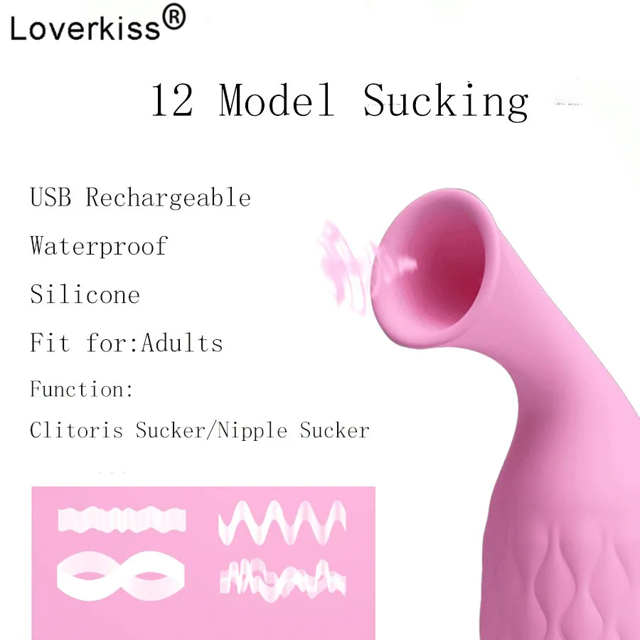 Силиконовый 12 сосущий насос для сосков Loverkiss вибратор с присоской клитора