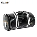 Wellvo мужские кожаные дорожные сумки для багажа, Большая вместительная тренировочная сумка для обуви, женская сумка через плечо, выходные сумки XA39ZC