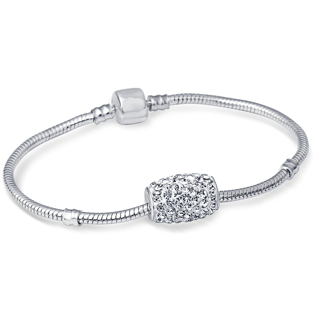 Браслеты с подвесками из пяти цветов кристаллами и змеиной цепочкой 3 мм браслеты