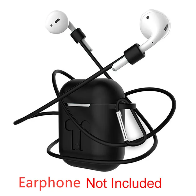 Black Мягкий силиконовый чехол для Apple Airpods противоударный чехол для наушников Защитный Водонепроницаемый Чехол - Цвет: Black