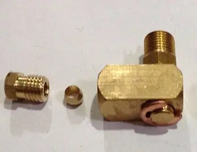 M8x1mm наружная резьба x 4 мм диаметр трубы Регулируемый латунный опрессованный