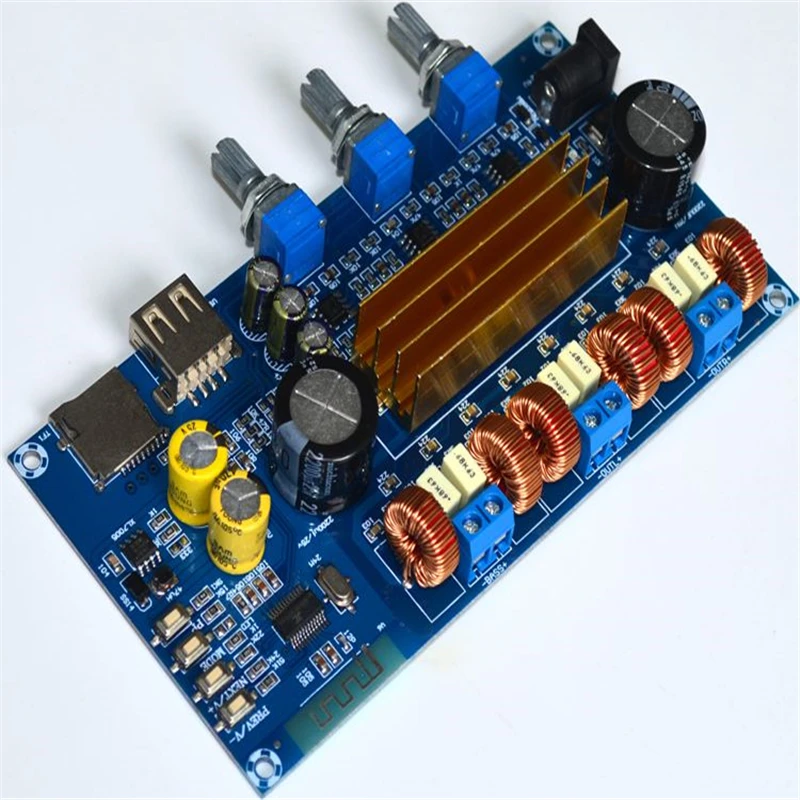 YJ Bluetooth USB TF декодирование TPA3116 2 1 канал HIFI температура цифровой усилитель