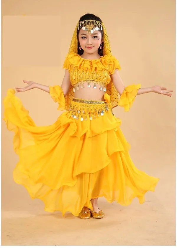 Детский костюм для танца живота 4 цвета|wear skinny|wearing mini skirtsskirt frill |