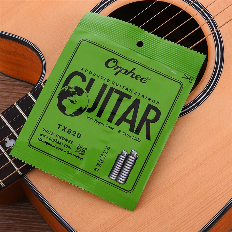 Струны для акустической гитары 6 шт. струны народной прочные гексагональные