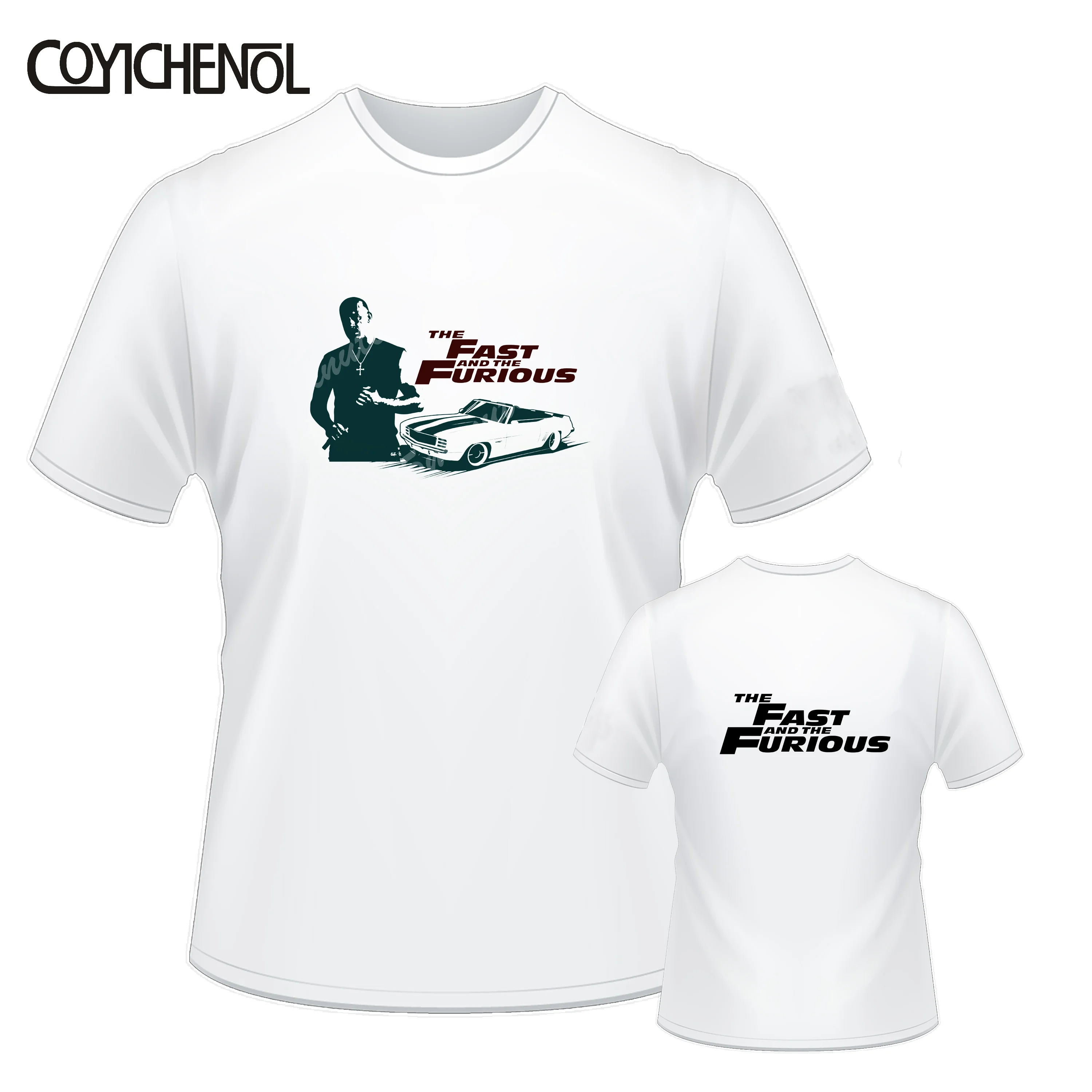

Fast furious poster customize woman tshirt print casual solid color top short sleeves tops o-neck tee shirt COYICHENOL