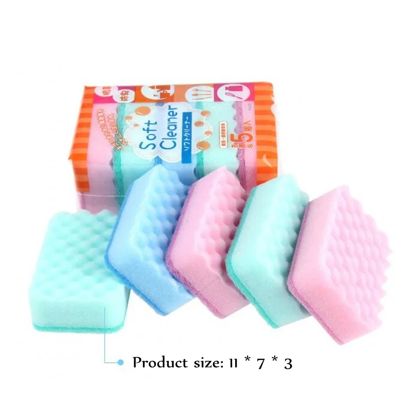 5 шт./лот креативная зеленая кухонная губка для очистки многофункциональная