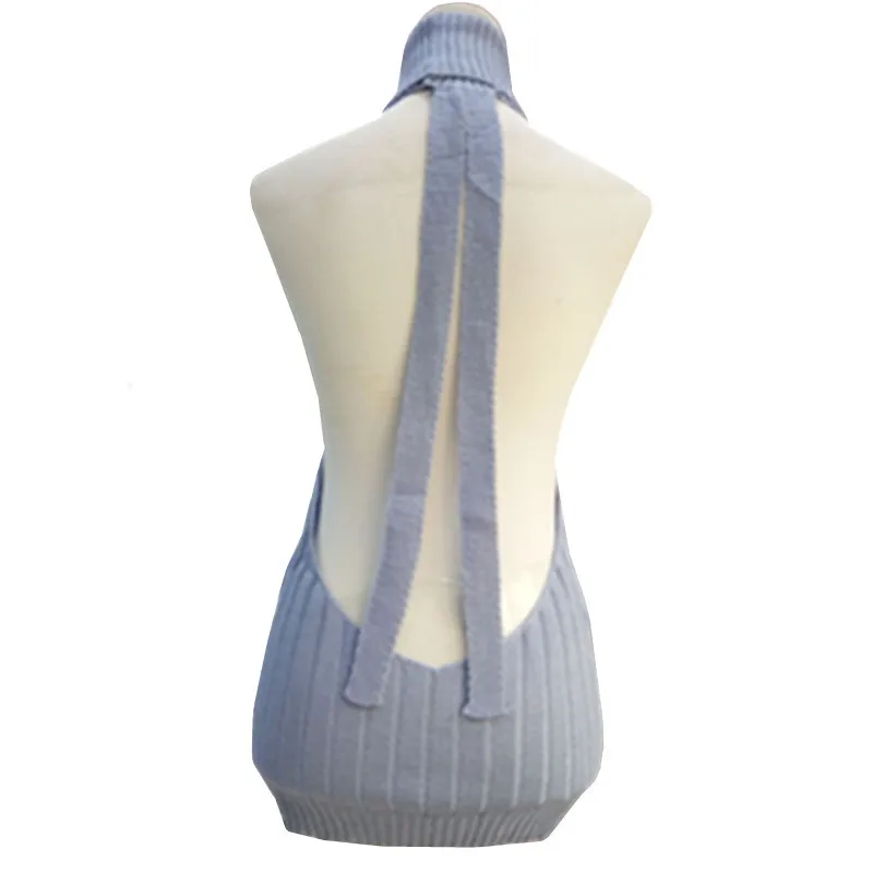 2019 New Sexy Women Backless Virgin Killer Sweater Bodysuit Turtleneck Open Chest Hollow Japanes Knitted Sweaters Pullovers W22 | Женская