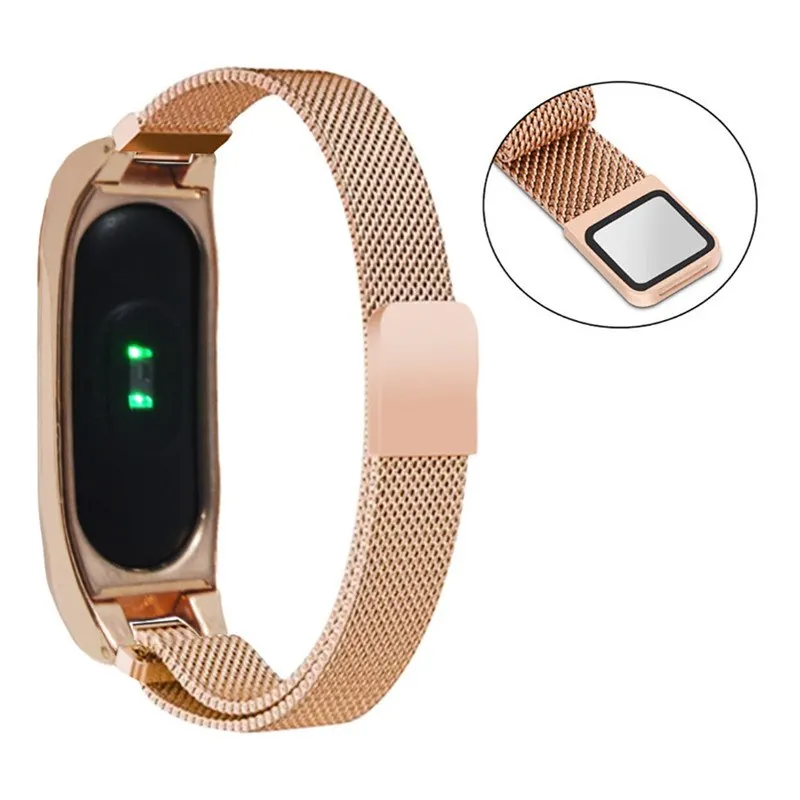 Цветной ремешок для часов из нержавеющей стали Xiaomi Mi Band 2 с магнитной застежкой на