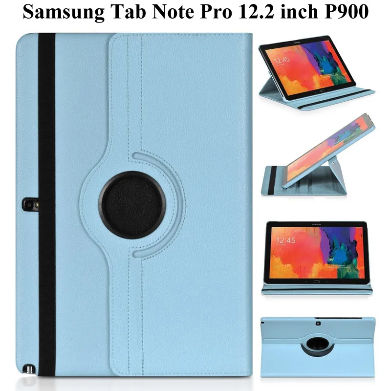 

360 Degree Rotating PU Leather Smart Case For Samsung Galaxy Tab Note Pro 12.2 inch P900 P901 P905 SM-P900 Tablet Case+Film+Pen