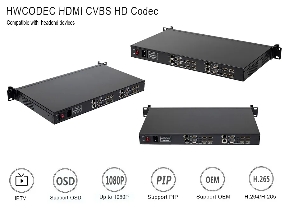 HWCODEC 4 канала CVBS/HDMI кодек h.264/h.265 hd-кодировщик iptv транскодер