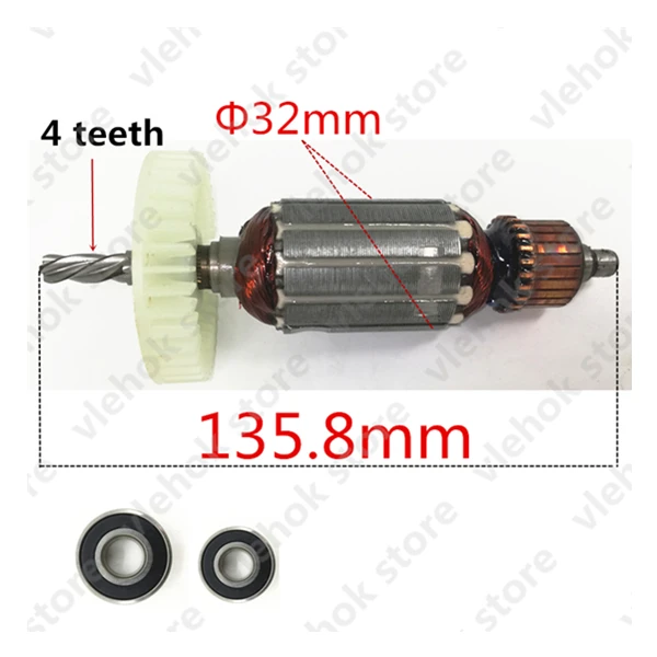 Rotor Bearing AC 220 V-240 V арматура ротор мотора заменить для MAKITA 515699-3 6413 6412 6411 Ударная дрель ротор электрического питания комплект принадлежностей для вращающихся инструментов - Цвет: Rotor Bearing