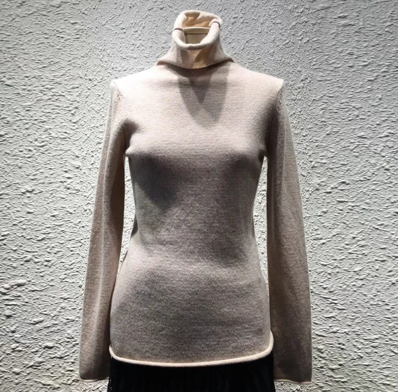 

Women Sweater2018 New High Quality Designer Autumn Slim Thin Basic Pullovers Turtleneck Cashmere Long Sleeve Knitting Top Female