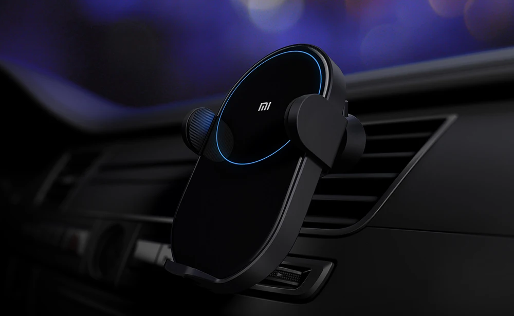 Xiaomi 20 W Беспроводной автомобиля Зарядное устройство Max Электрический авто Pinch 2.5D Стекло кольцо Горит для Беспроводной зарядное устройство