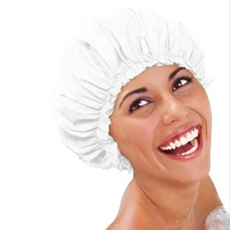 Водонепроницаемая шапка для душа женщин виниловая очень большая дышащая