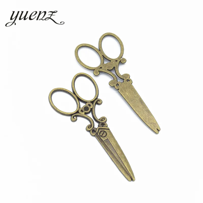 YuenZ 5pcs Metal Charms Antique Silver color Scissors Pendant For Jewelry Findings 60*25mm J199 | Украшения и аксессуары