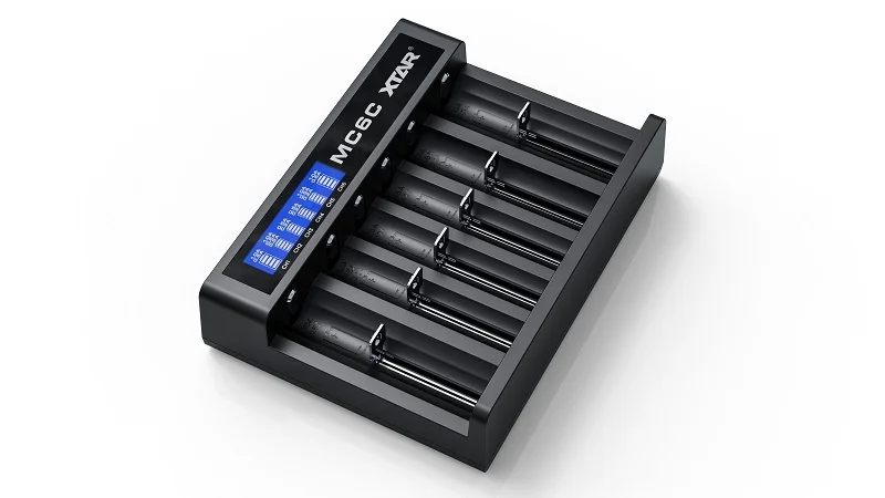 MC6C XTAR MC6C Зарядное устройство Micro-USB, постоянный ток, Вход 6-слот ЖК-дисплей умный литий-ионный Батарея Зарядное устройство 10400-26650 на плоской подошве 32650 21700 20700 18650 Батарея - Цвет: MC6C
