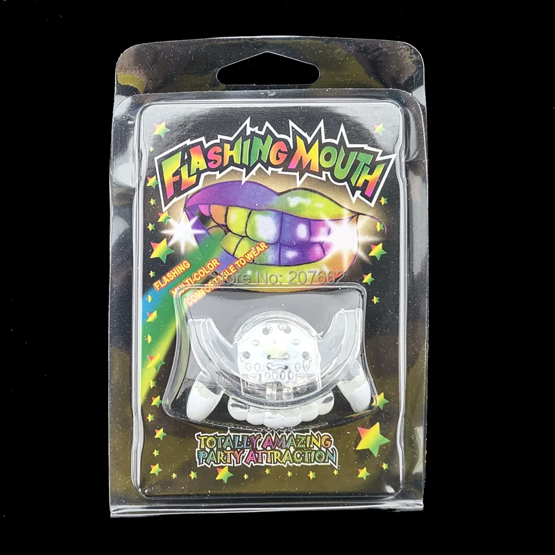 

288pcs/lot LED Flashing Mouth Guard Piece Party Glow Tooth Funny Toy rave festival Halloween Glow Party Supplies