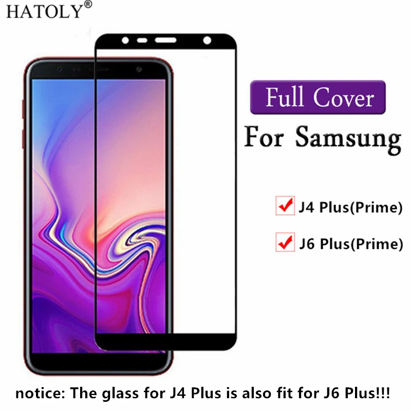 2 шт. закаленное стекло для samsung Galaxy j4 plus защитная пленка экрана J415 полное покрытие