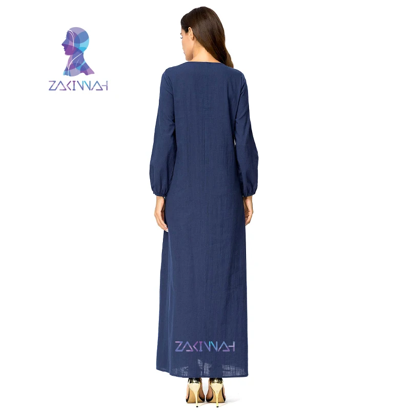 Модное мусульманское женское платье Abayas Дубай вышивка длинное Большие размеры