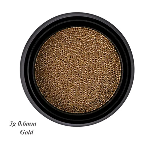 Gold 1 коробка золотые наклейки для ногтей/серебряные мини металлические бусины Маникюр дизайн ногтей гель для украшения лака Советы 3d шарик-амулет аксессуары для ногтей BE026 - Цвет: Gold