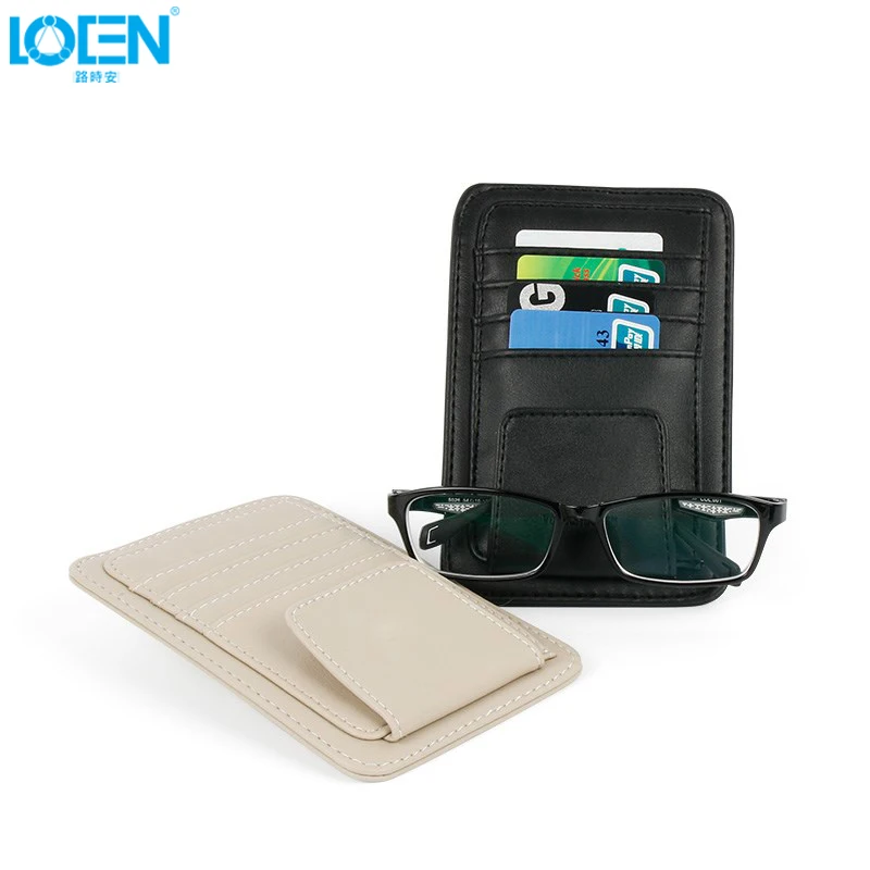 Многофункциональный PU автомобилей Sun Visor Card Пакет для хранения стекол Pen