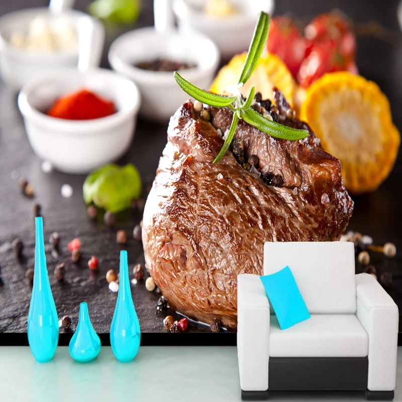 Индивидуальные обои для ресторана. Мясо 3D гостиной спальни кухни водостойкие ПВХ