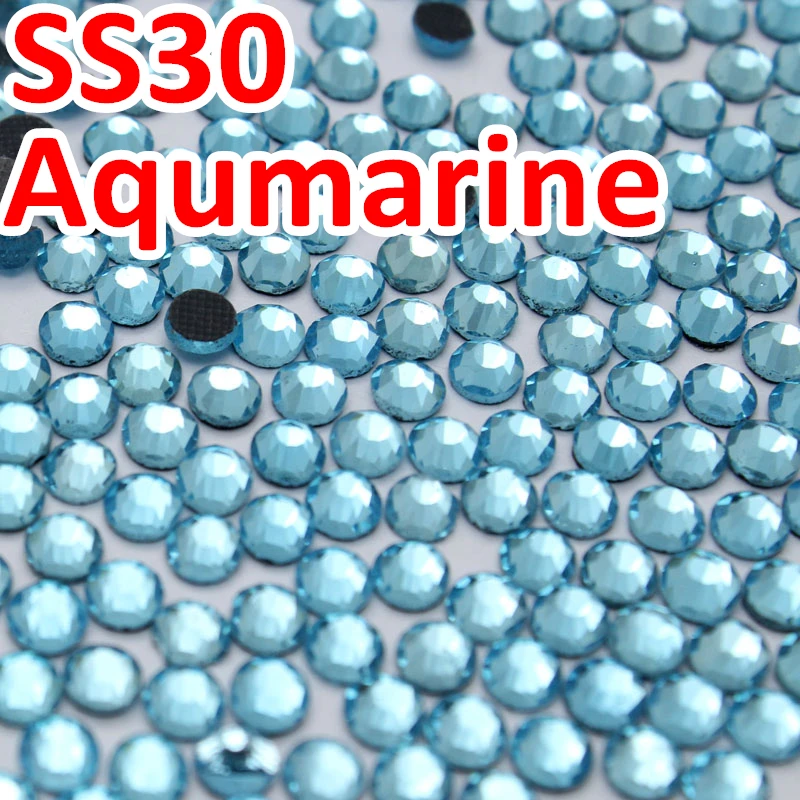 DMC Hot Fix Rhinestone Color Aqumarine ss30 6.4-6.6mm 288pcs DIY Iron on Glass HotFix Crystal Loose Stones Garment Accessory | Дом и сад