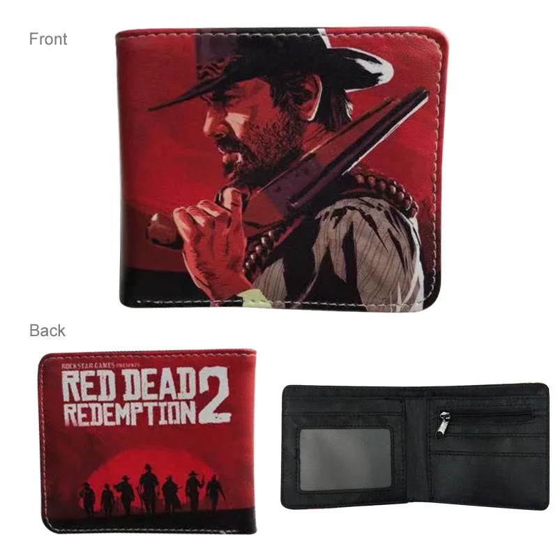 Кошелек для мужчин, игра red dead redemption 2, кошелек, держатель для карт, двойной кошелек с отделением для монет, держатель для фото