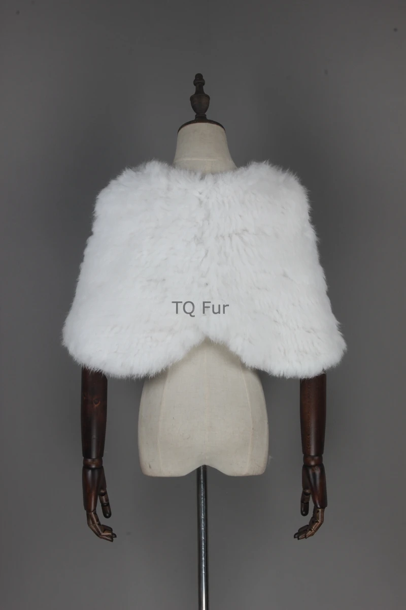 Настоящее Вязаное пончо из кроличьего меха шарф шаль вечернее пальто высшего