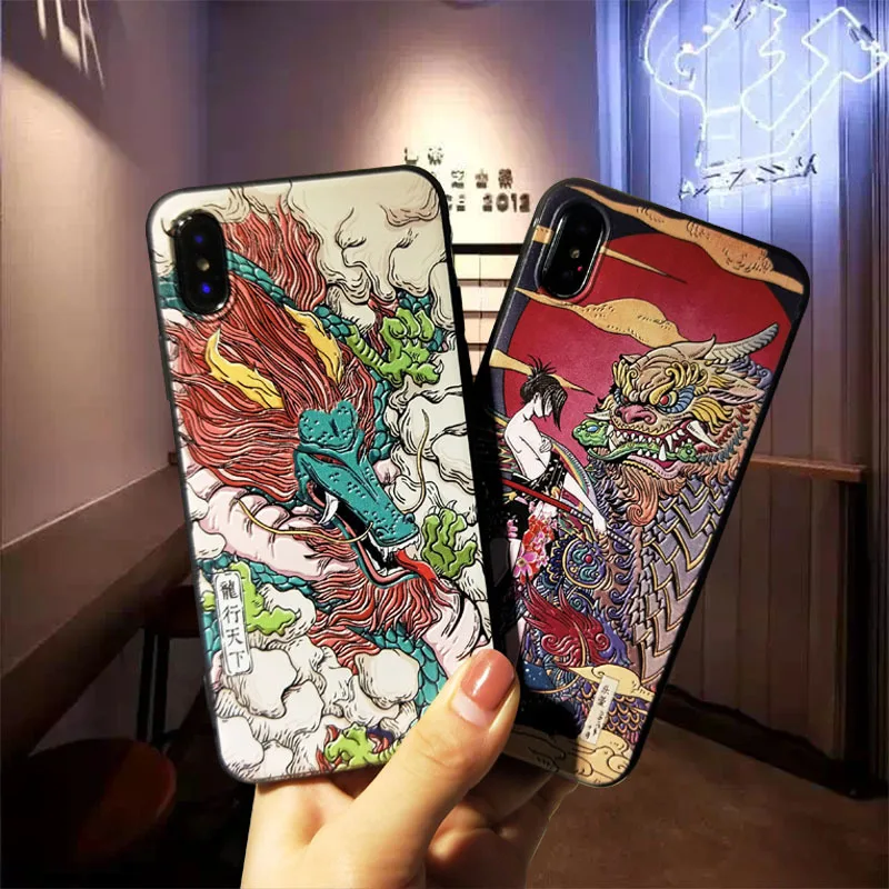 Роскошный 3D тисненый узорный чехол для телефона для iPhone 7 Чехол для iPhone X 7 6 6S 8 Plus чехол XS MAX XR 8 Plus 7Plus Coque Fundas
