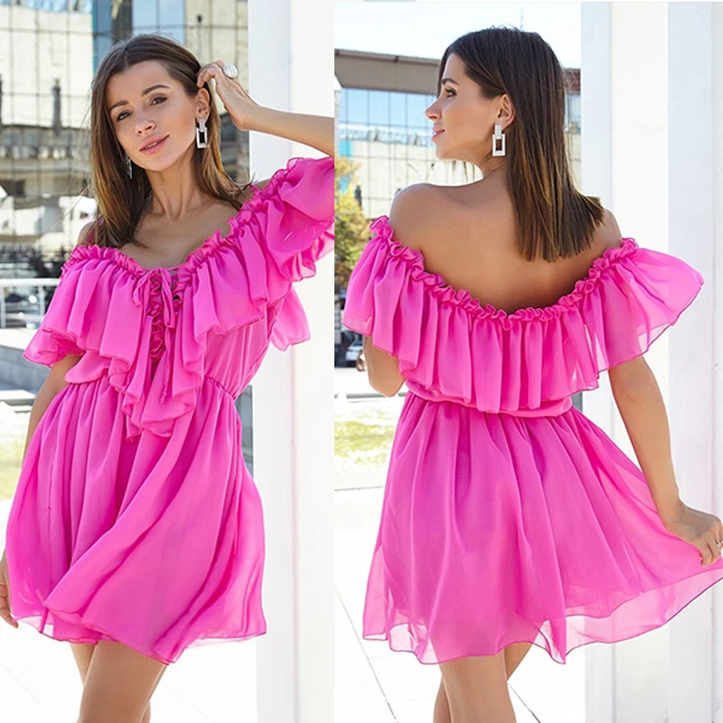 2019 летнее Новое модное женское платье свободного кроя сексуальное с глубоким v