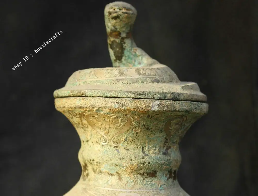 Collect China Bronze Silver Handmade Binaural beast pattern Pots bottle Jar Jug | Дом и сад
