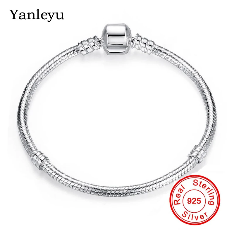 Yanleyu 100% Оригинальные 925 Стерлинговое Серебро DIY талисманы браслеты для женщин