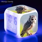 Милая сова Будильник 7 цветов светодиодный ночной светящийся сенсорный Будильник для детей подарок многофункциональные мигающие цифровые часы