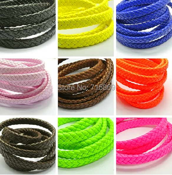 Free Ship Multi Color 10mm * 4mm 100 Meters Faux Leather Cord Flat  Leather Cord  For Jewelry  Marking