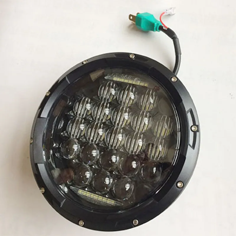 Пара черных светодиодных фар 5D 7 дюймов 75 Вт H4 Hi/Low beam с дневным ходовым светом для