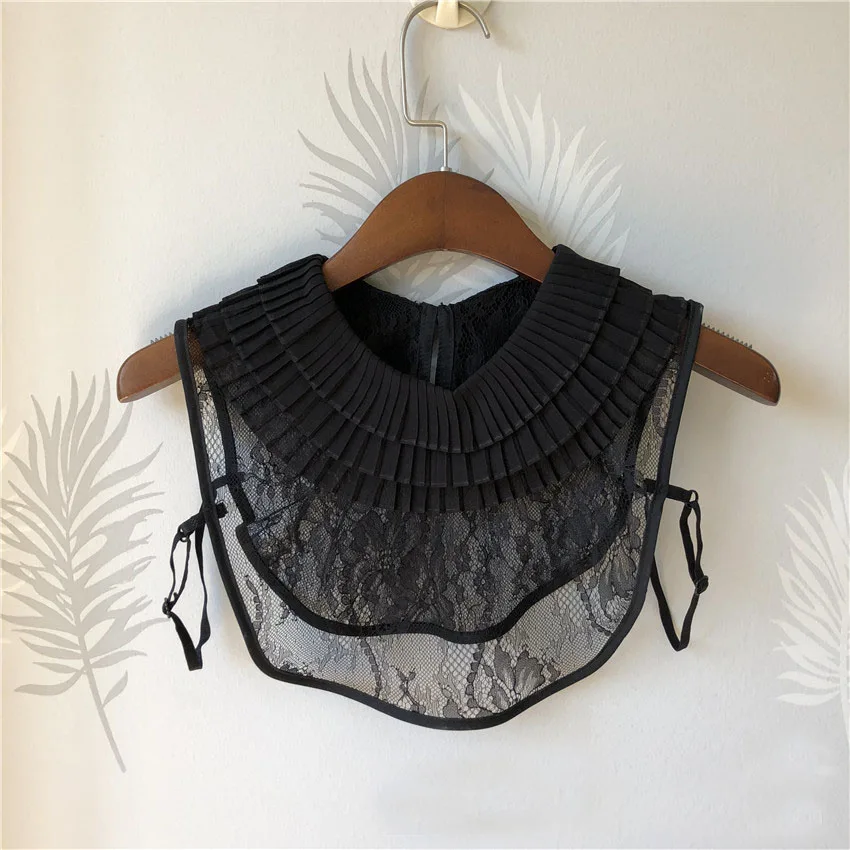 Новинка 2018 модные женские воротники из органзы с вышивкой белые черные со