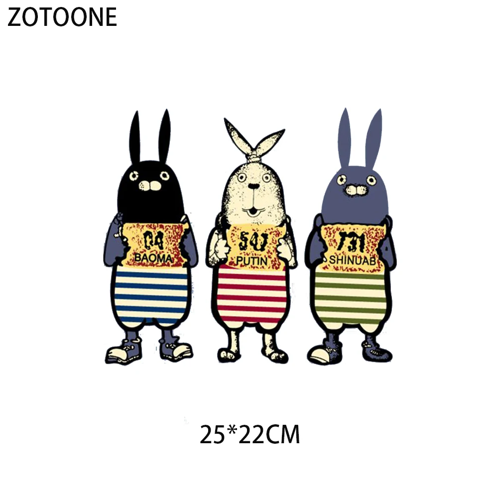 ZOTOONE бегущие кролики утюжок Переводные патчи для одежды футболка с аппликацией