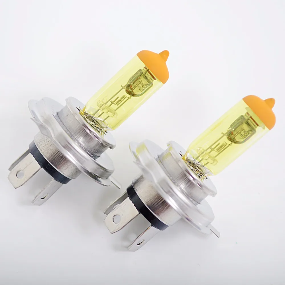 Галогенная лампа hipppcron H4 12V 60/55W желтое стекло 3000K основание из нержавеющей стали автомобильная противотуманная фара 2 шт