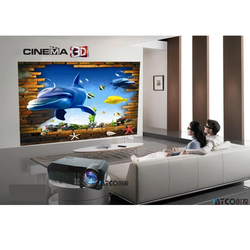 Дешевле 5000 Люмен ЖК дисплей HD Full LED 3D Проектор 1280*800 1080 P мультимедиа домашний
