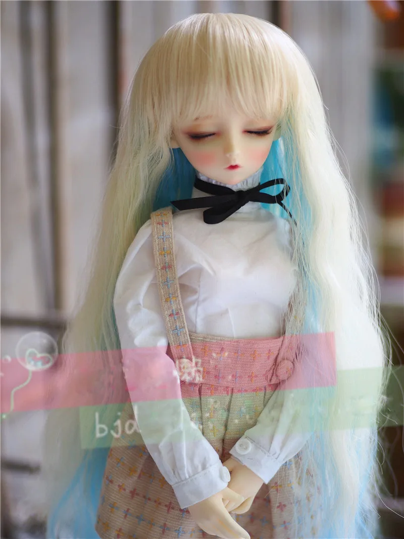 

1/3 1/4 1/6 Bjd SD Doll Wig High Temperature Wire Long Wavy Two Colors Mixed Toy Hair Wig