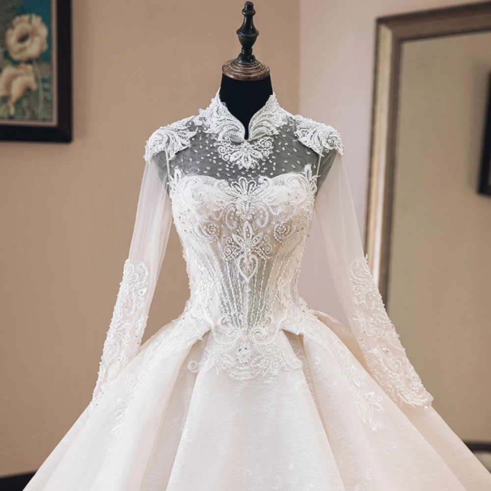 Vestido de Casamento роскошное бальное платье с аппликацией из бисера свадебные платья