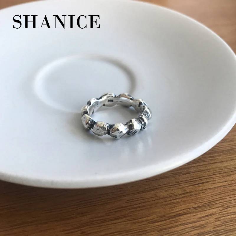 SHANICE винтажные кольца из стерлингового серебра 925 пробы модели витой цепи модное