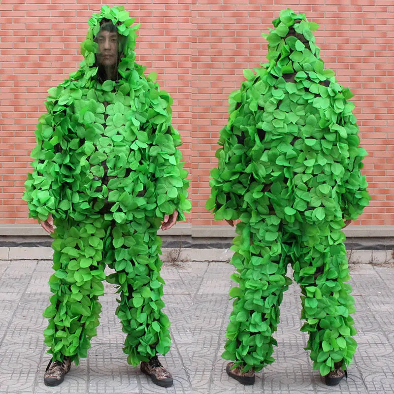Мужская и женская охотничья Ghillie костюм для улицы CS листья камуфляж охотничья одежда бионическая камуфляжная одежда тренировочная тактическая одежда