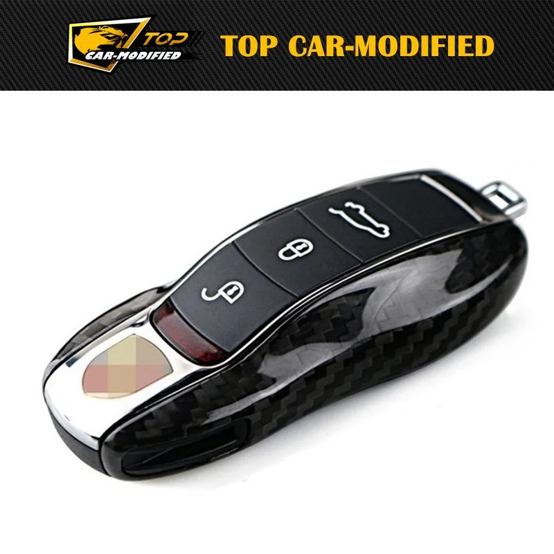 

Free shipping Gloss Carbon Fiber Hard Keyless Remote Key Fob Flip Key Protection Case Cover For Porsche